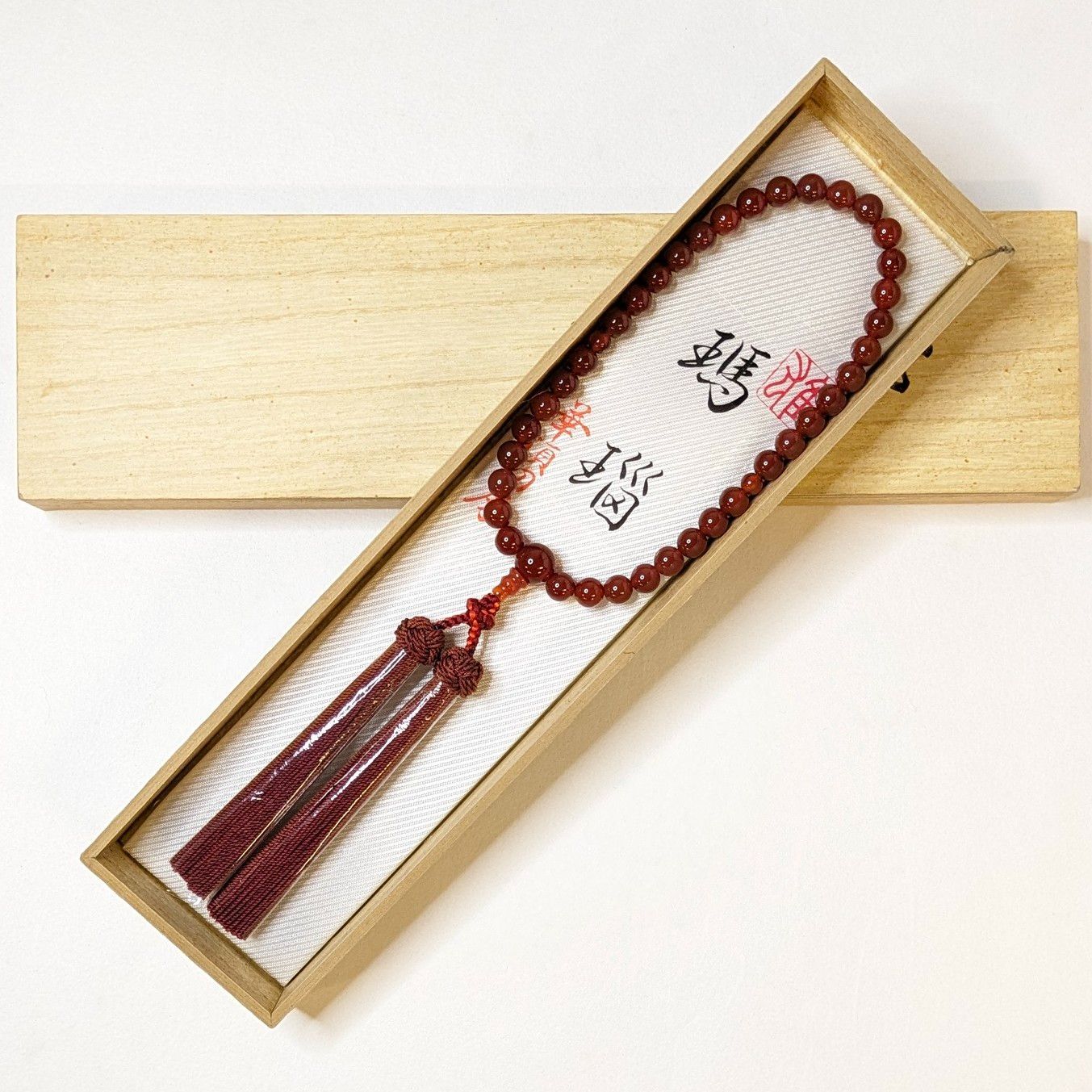 MAMA様専用瑪瑙 赤い如意天珠 11-111 女性用数珠 瑪瑙 真言宗 絹