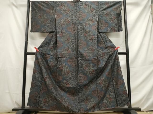 平和屋着物■本場大島紬　亀甲花文　黒地　正絹　逸品　未使用　AAAJ1652Aja 平和屋着物□本場大島紬 亀甲花文 正絹 逸品 未使用 DAAR4907ya 平和屋