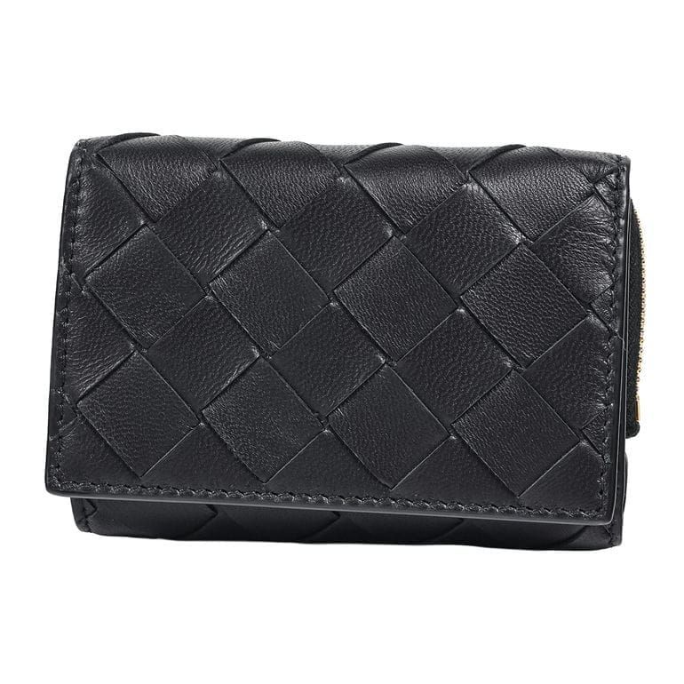 ボッテガヴェネタ BOTTEGA VENETA 三つ折り財布 小銭入れ付き イントレチャート ウォレット メンズ ブラック 690568 V3UH2 8425 Made in ITALY レザー
