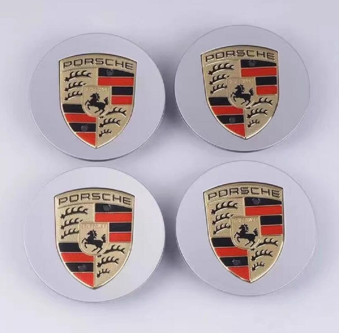 ☆ ポルシェ　65ミリ　クレストキャップ　美品　純正　☆ PORSCHE】ポルシェマカン65mmカラークレスト黑センターキャップ