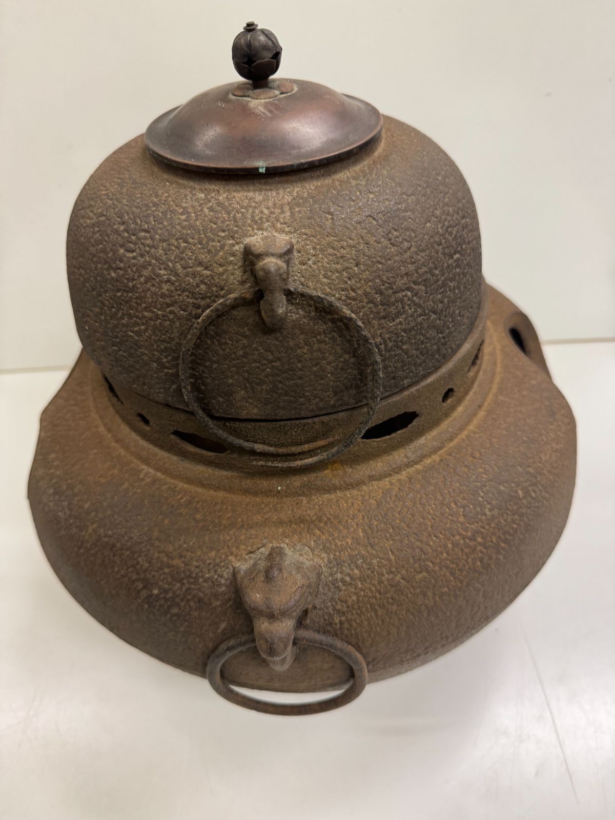 鉄製茶釜セット 茶道具セット（鉄製茶釜・陶器プレート）