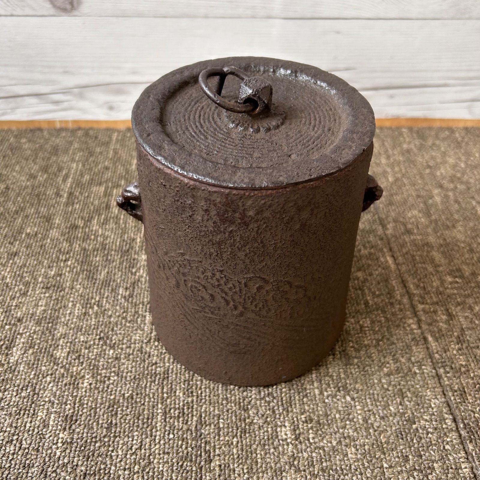 茶道具　美品　炉釜　真形釜　菊池正直　中古品　送料込み 茶道具美品炉釜真形釜菊池正直中古品送料込み