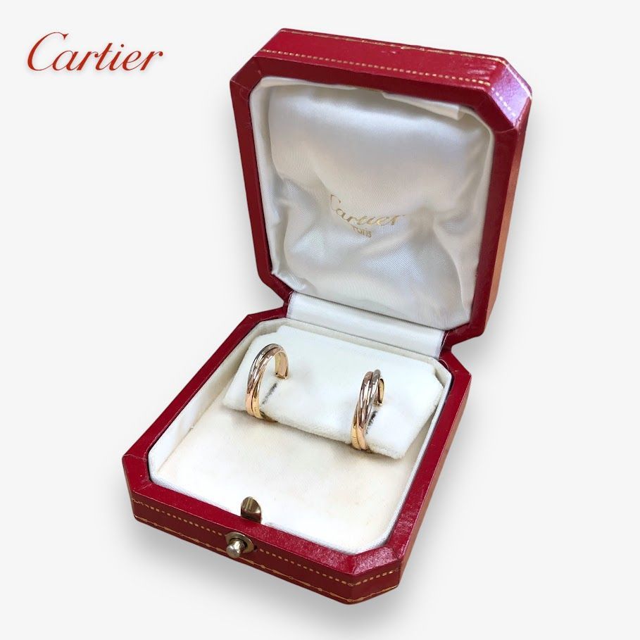 未使用級 Cartier カルティエ トリニティ 750 イヤリング 8.2ｇ スリーカラー 箱付き【鑑定済み】