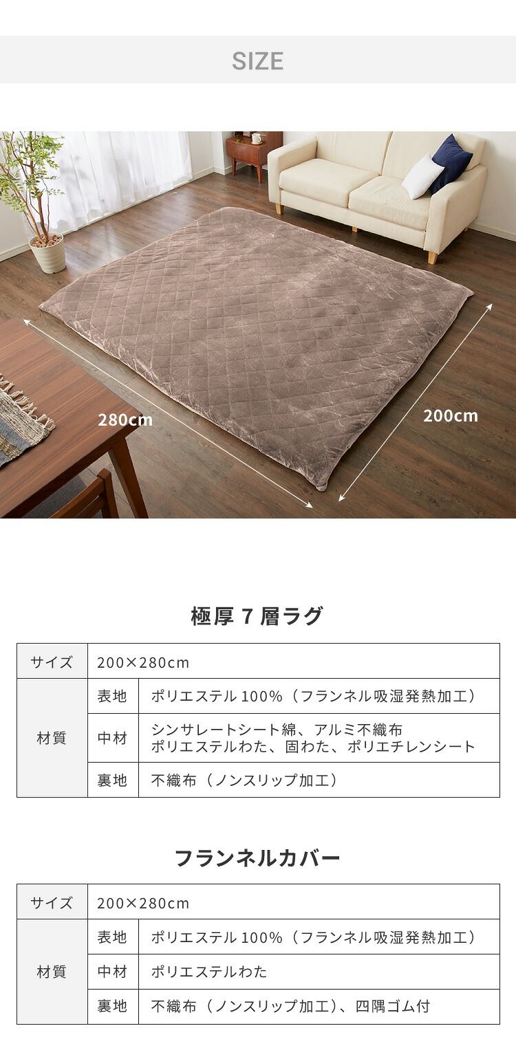 カバーグレージュ|ラググレー】 【ラグカバーセット】 シンサレート