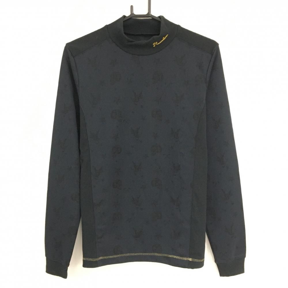 ☆値下げ☆【美品】ラッセルノ 長袖ハイネックシャツ 黒 スカル・星柄