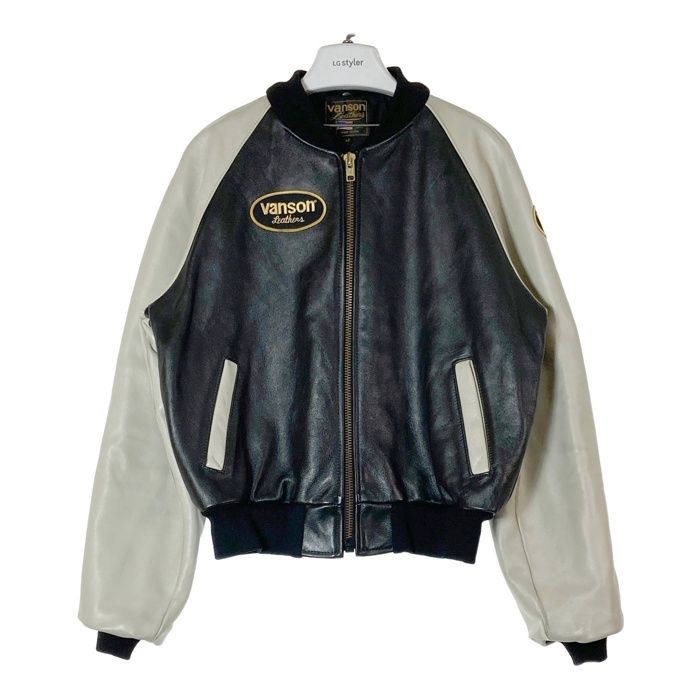 ☆VANSON バンソン TJV USA製 胸ワッペン レザー チーム