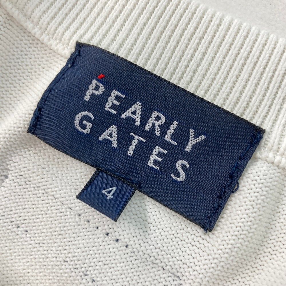 サイズ：4 PEARLY GATES パーリーゲイツ  ニット セーター  ホワイト系 [240101442727] ゴルフウェア メンズ ストスト サイズ：4 PEARLY GATES パーリーゲイツ ニット セーター