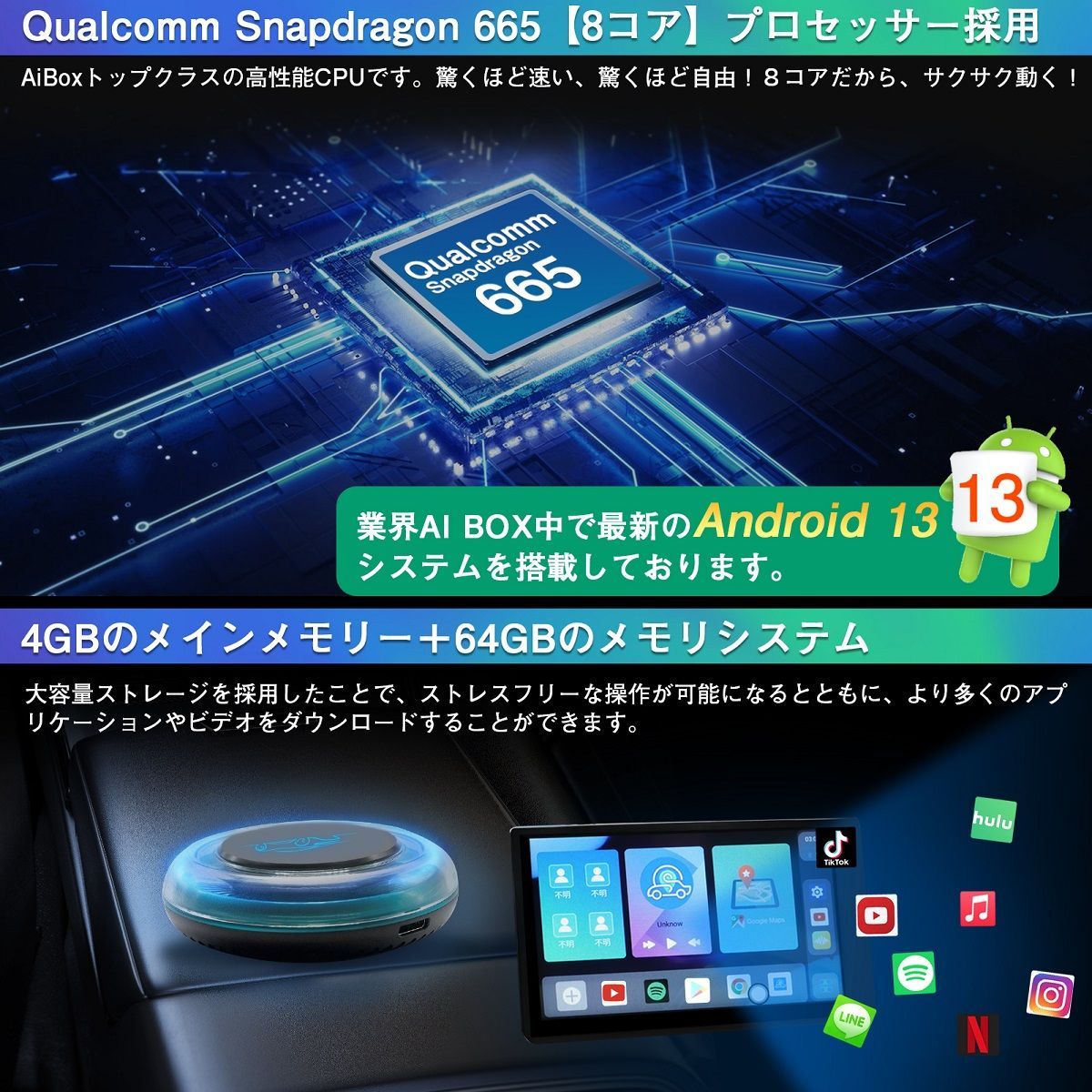 カーナビ CarPlay AI Box カーナビ ミラーリング Android Auto