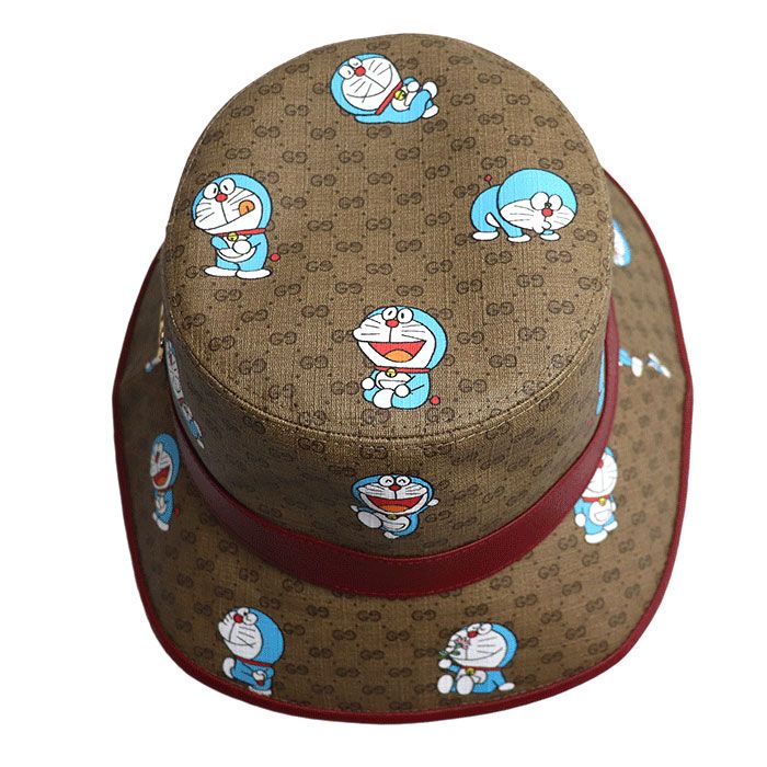 GUCCI グッチ ドラえもん コラボ ハット ブラウン 648846 L ユニ 