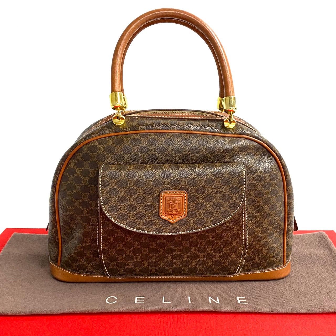 極 美品 希少品 CELINE セリーヌ ヴィンテージ マカダム ブラゾン 柄 