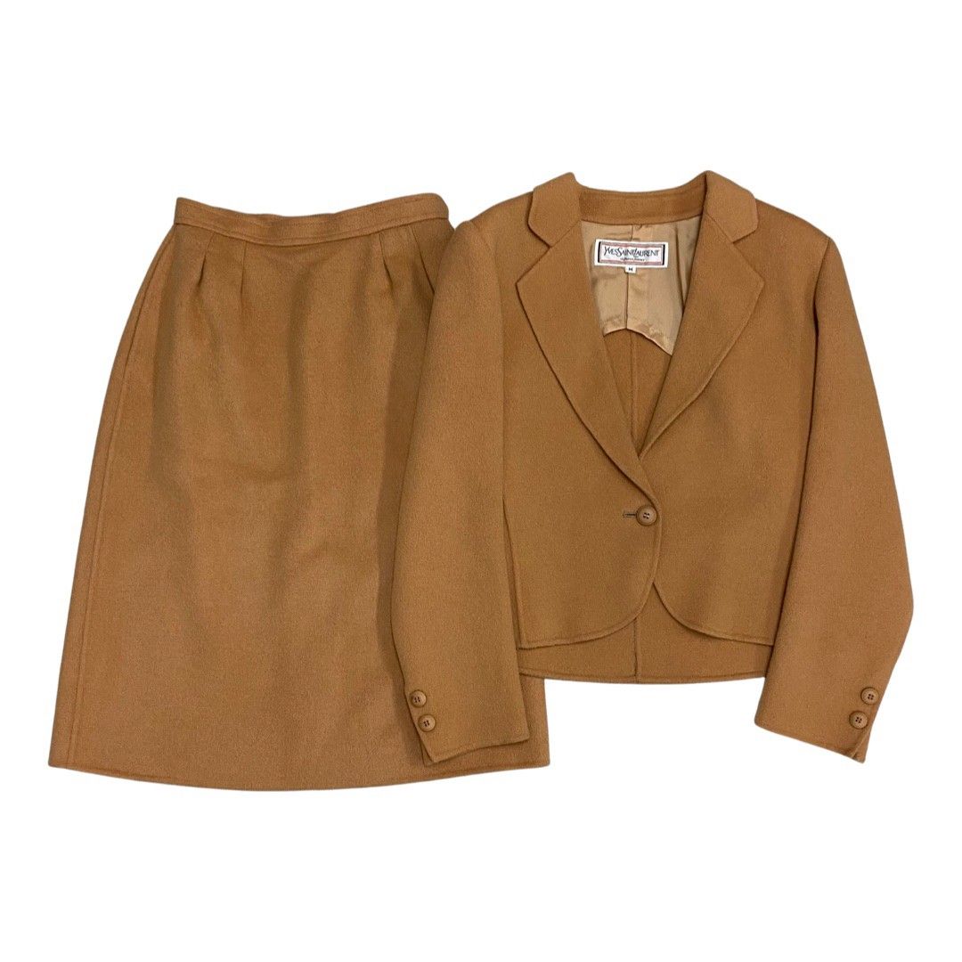 極 美品 イヴサンローラン ウール ジャケット スカート セットアップ
