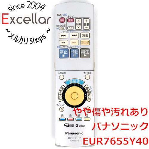 bn:3] Panasonic DVDビデオレコーダー用リモコン EUR7655Y40 本体