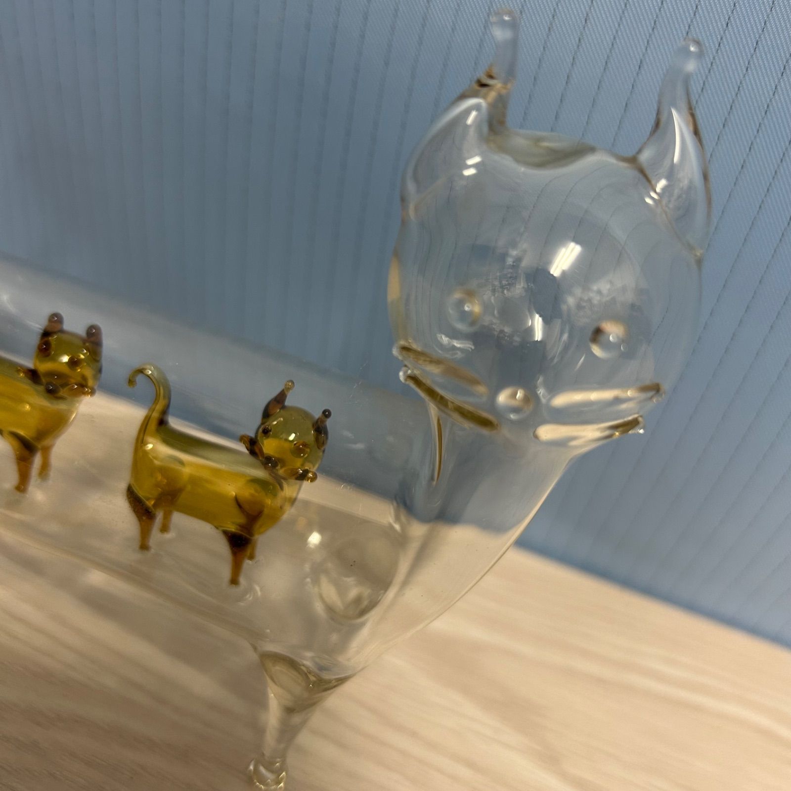 置物 オブジェ猫 ネコ ねこ ガラス細工 猫の中に猫 - メルカリ