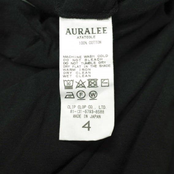 AURALEE x L'ECHOPPE オーラリー レショップ 別注 日本製 Luster Plating High Neck Tee ハイネックロングスリーブTシャツ A7AT03LE 4 BLACK 長袖 カットソー トップス g8927