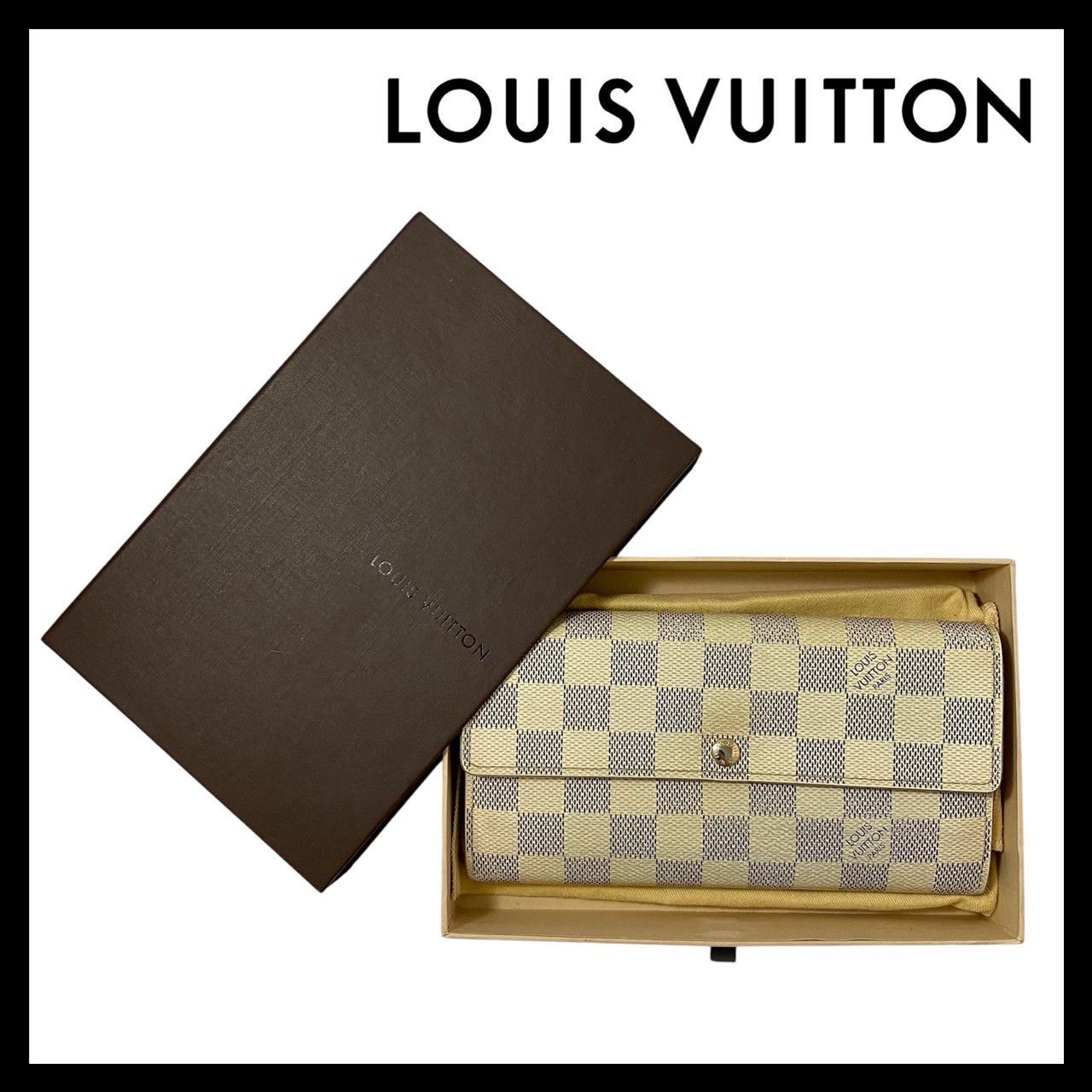 SJ【LOUIS VUITTON】ポルトフォイユ サラ ダミエ アズール 長