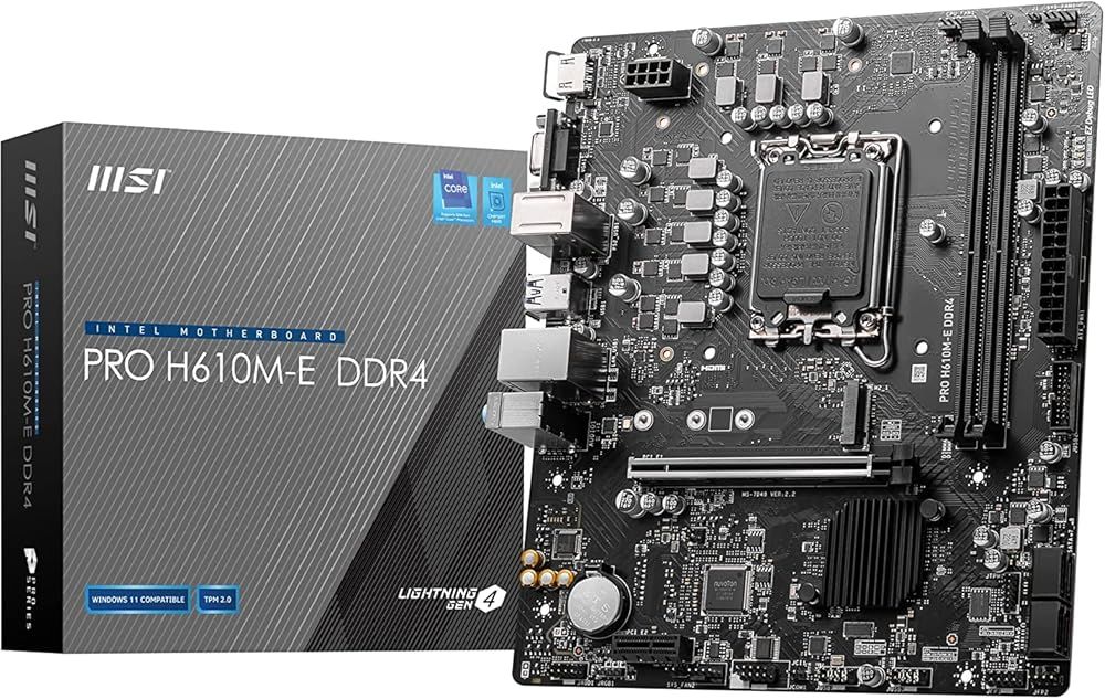 MSI マザーボード PRO H610M-E DDR4 第14|13|12世代Intel LGA1700 対応1xPCI-e 4.0 x16 Micro-ATX MB6174