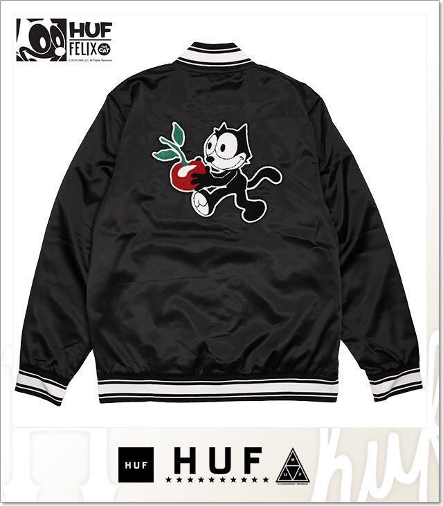 ハフ HUF × FELIX SATIN JACKET (JK00102-BK) スタジャン