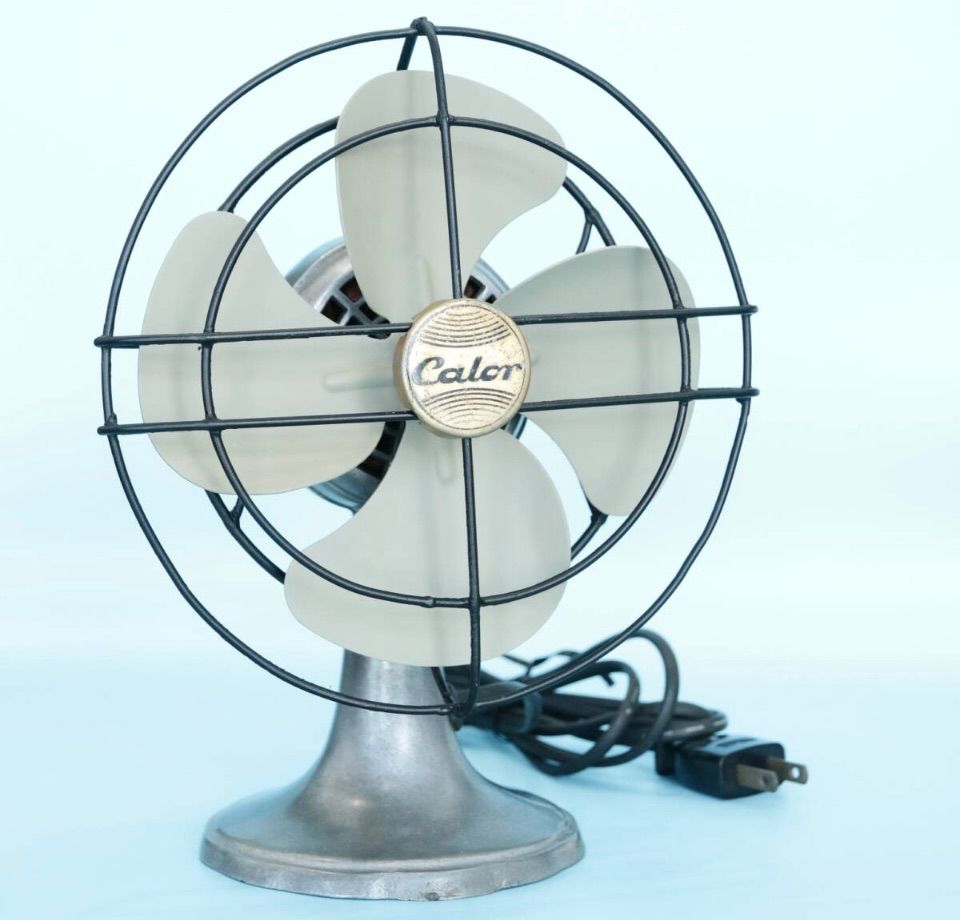 ビンテージ CALOR フランス ミニ扇風機 卓上扇風機 金属製 動作品 レストア