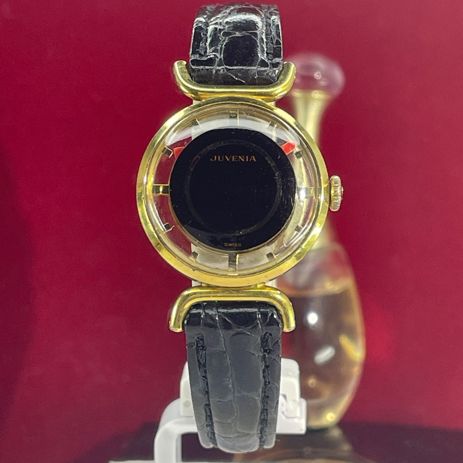 希少 70s JUVENIA ジュベニア ミステリーダイヤル裏スケ 手巻