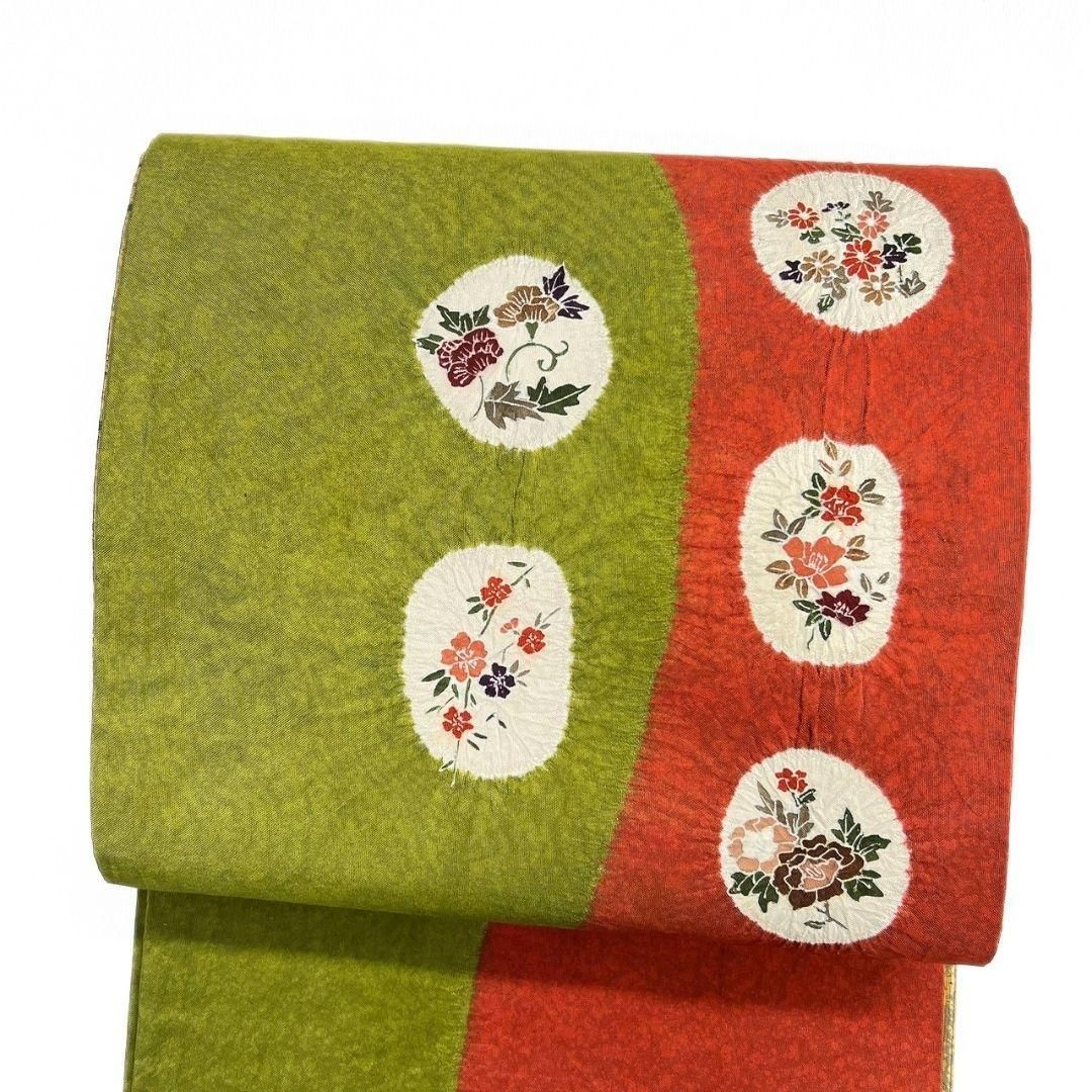 リバーシブル 大島紬 格子模様 絞り 花模様 袋帯 着物 032a p - メルカリ