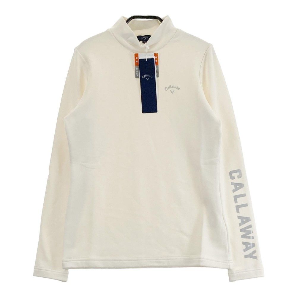 サイズ：M CALLAWAY キャロウェイ 2024年モデル 裏起毛 ハイネック 長袖Tシャツ  ホワイト系 [240101416833] ゴルフウェア レディース ストスト サイズ：M CALLAWAY キャロウェイ 2024年モデル 裏起毛