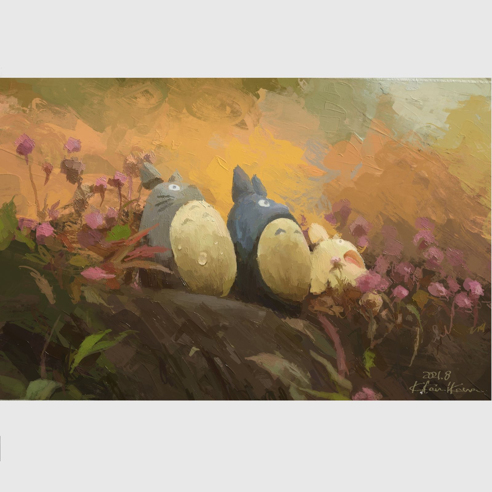 トトロの森】油絵 - メルカリ