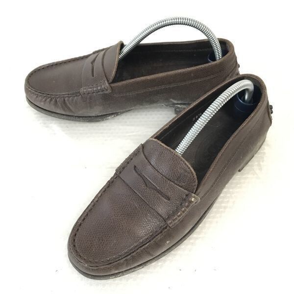TOD S トッズ 本革 コインローファー 35.5 22.5-23.0 茶 BROWN スリッポン モカシン ビジネス dress shoes◆C-128