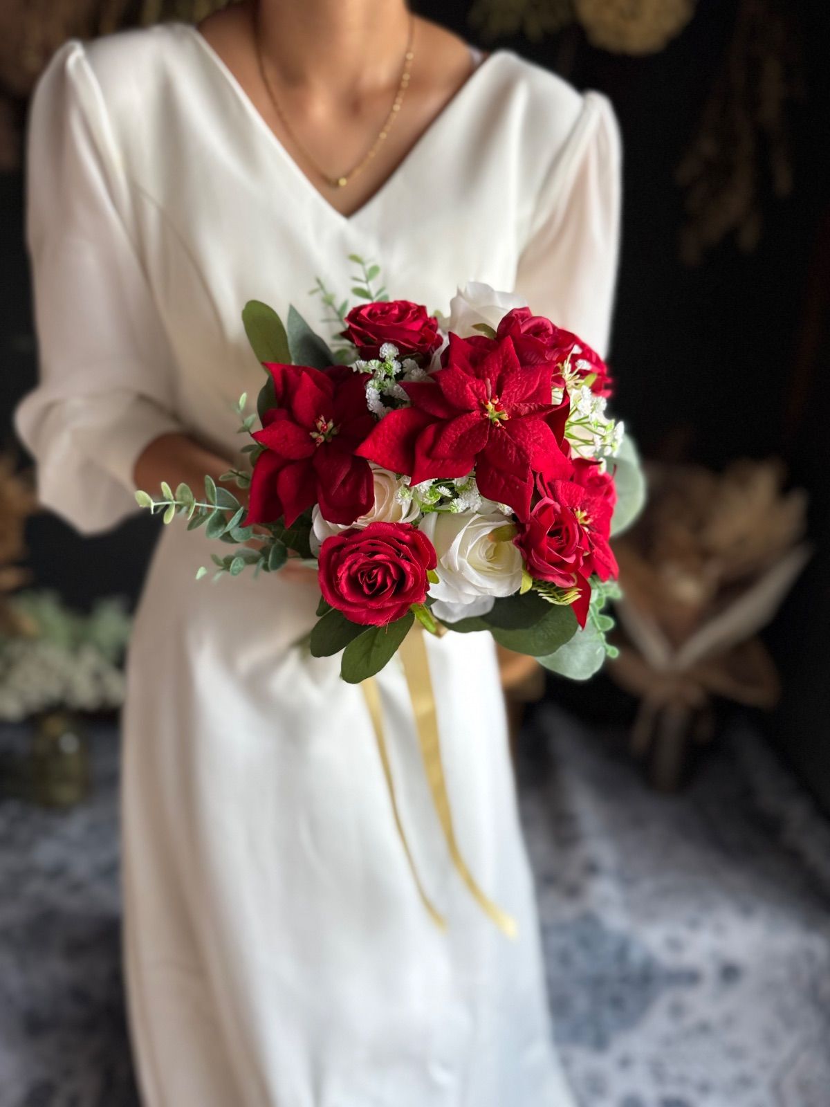 ポインセチアクラッチブーケ