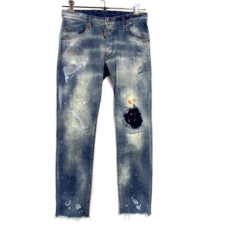 DSQUARED2 ディースクエアード S74LB0807 20AW TRASH LIGHT WASH SKATER JEANS トラッシュライトウォッシュスケータージーンズ ズボン ボトムス 152-241111-ma-20-izu