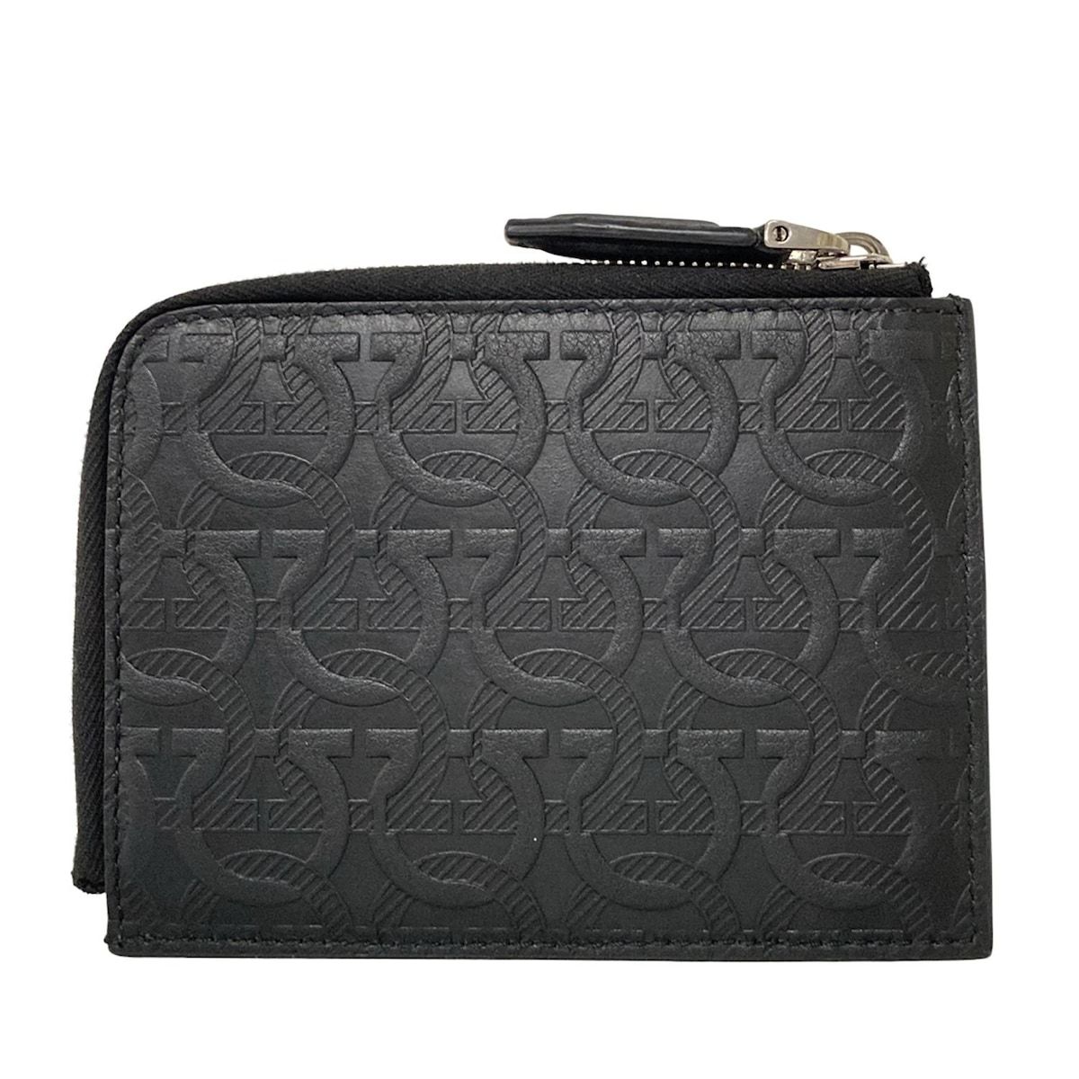 FERRAGAMO|SalvatoreFerragamo サルバトーレフェラガモ カードケース ガンチーニ 黒 レザー