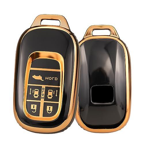 Aブラック [KUNIO] ホンダ専用 シリコン キーケース キーカバー キーホルダー 現行 Honda向け オデッセイ ステップワゴンエアー パワーテールゲート Odyssey オデッセイ 2021 2022 Elysion エリシオン 