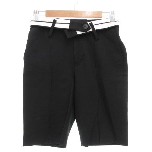 ルシェルブルー LE CIEL BLEU Biker Pants バイカーハーフパンツ ショート ストレッチ 34 黒 ブラック 白 ホワイト 24A68103 GV