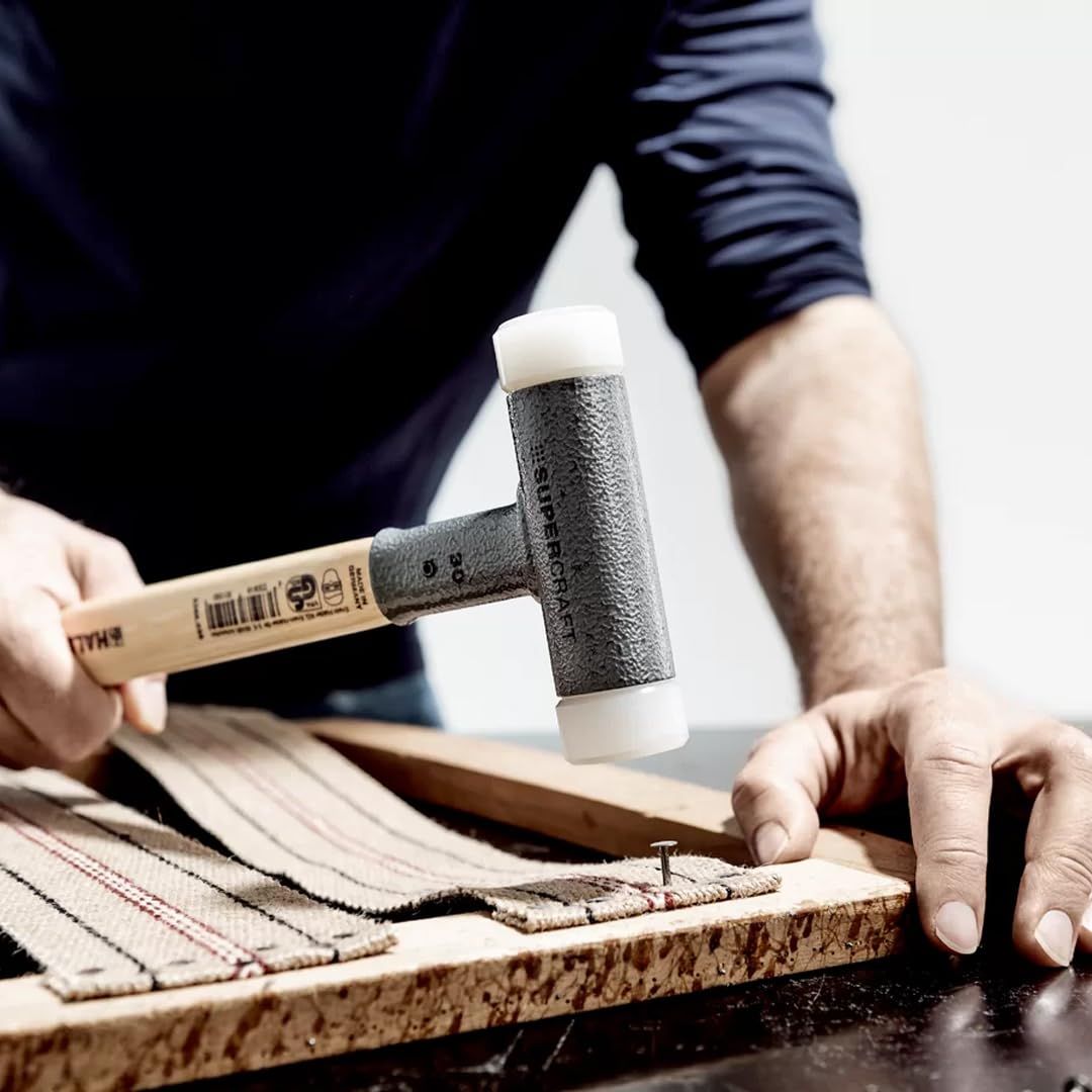 ハルダー HALDER ショックレス 無反動 スーパークラフト ハンマー ヒッコリー製ハンドル ナイロン 白 径20 3366.020