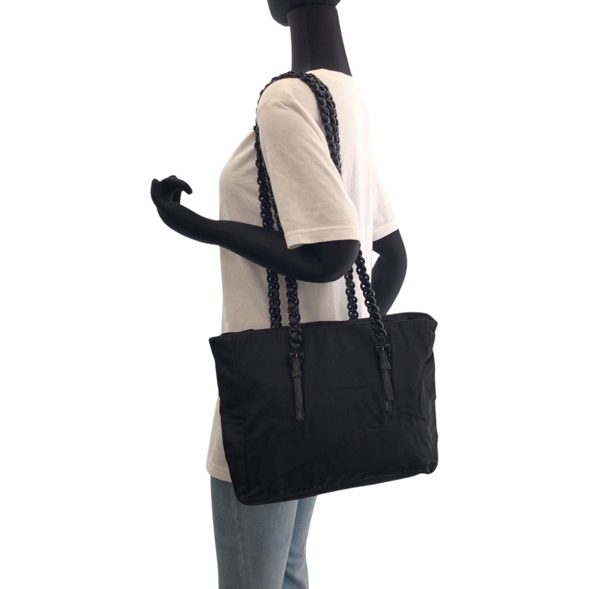 PRADA プラダ ヴィンテージ テスート 三角ロゴプレート プラチェーン  