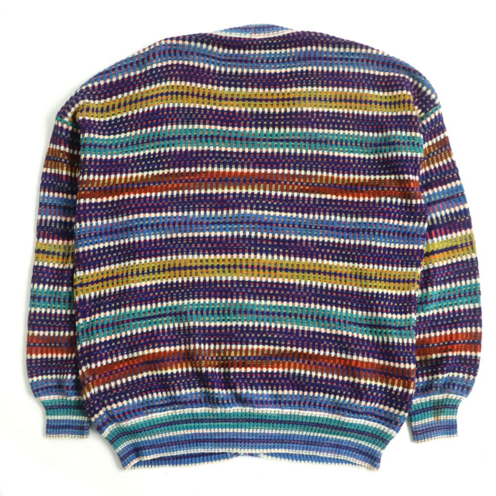 良品□MISSONI ミッソーニ ボーダー柄 リネン混 ロングスリーブ ニット