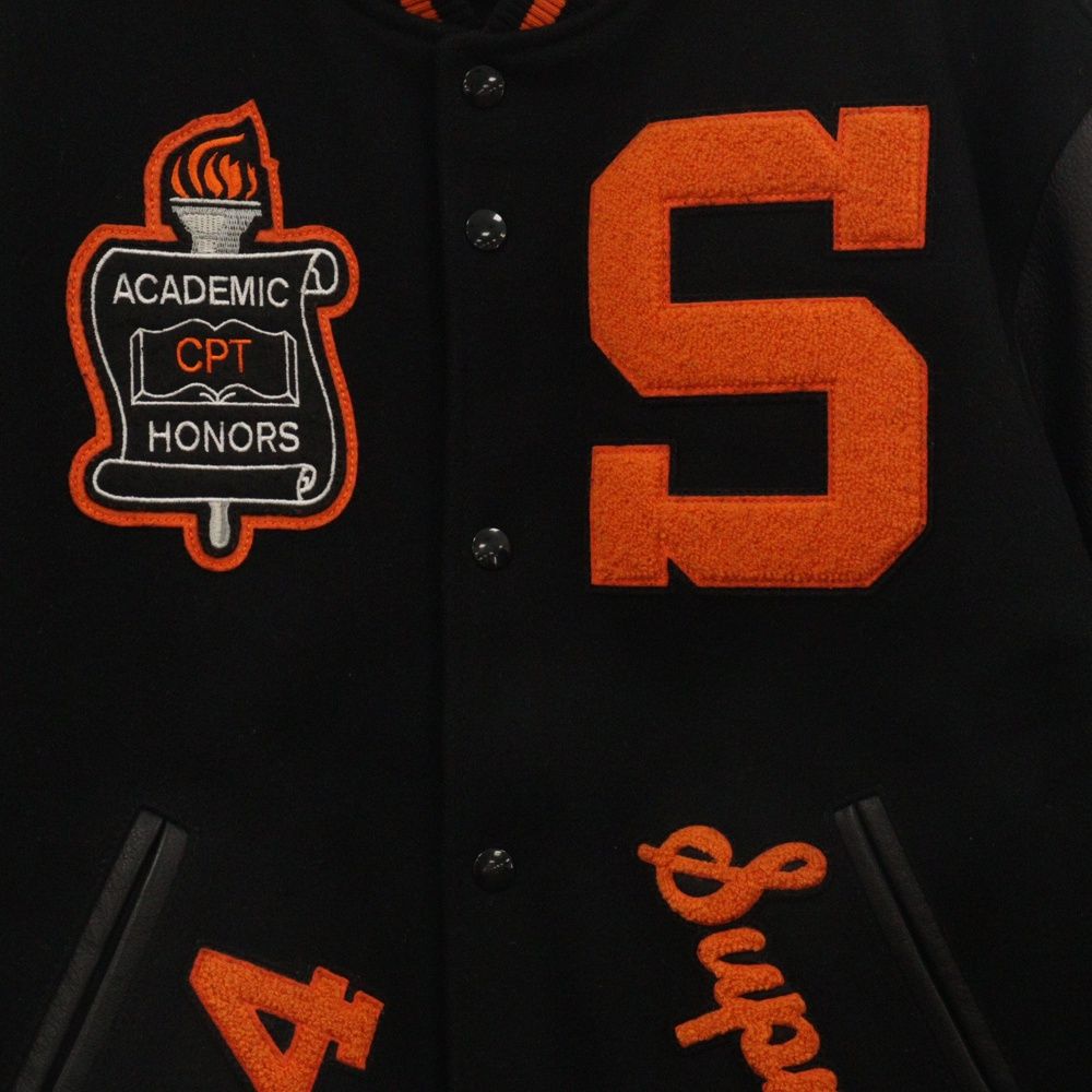 supreme 19AW Team Varsity Jacket オレンジ S Supreme Team Varsity