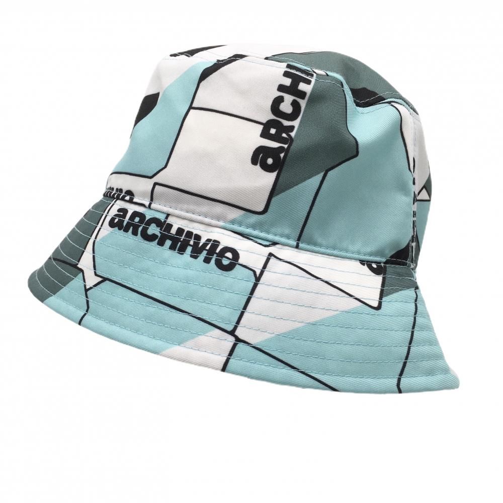 【超美品】アルチビオ ハット ライトブルー×白 総柄 ロゴ レディース  ゴルフウェア 2024年モデル archivio