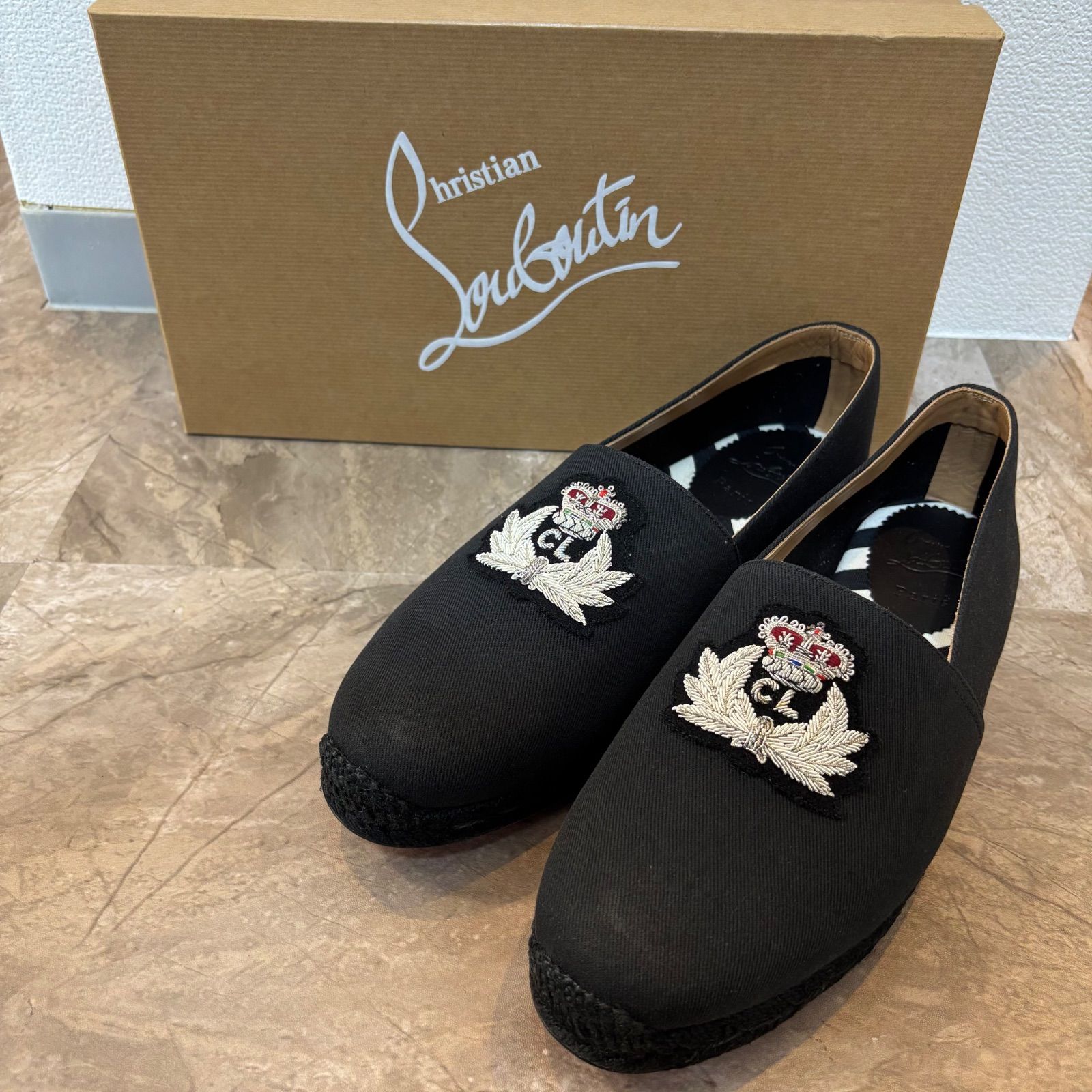 Chistian Louboutin クリスチャン ルブタン メンズ シューズ ローファー スリッポン ネイビー 42