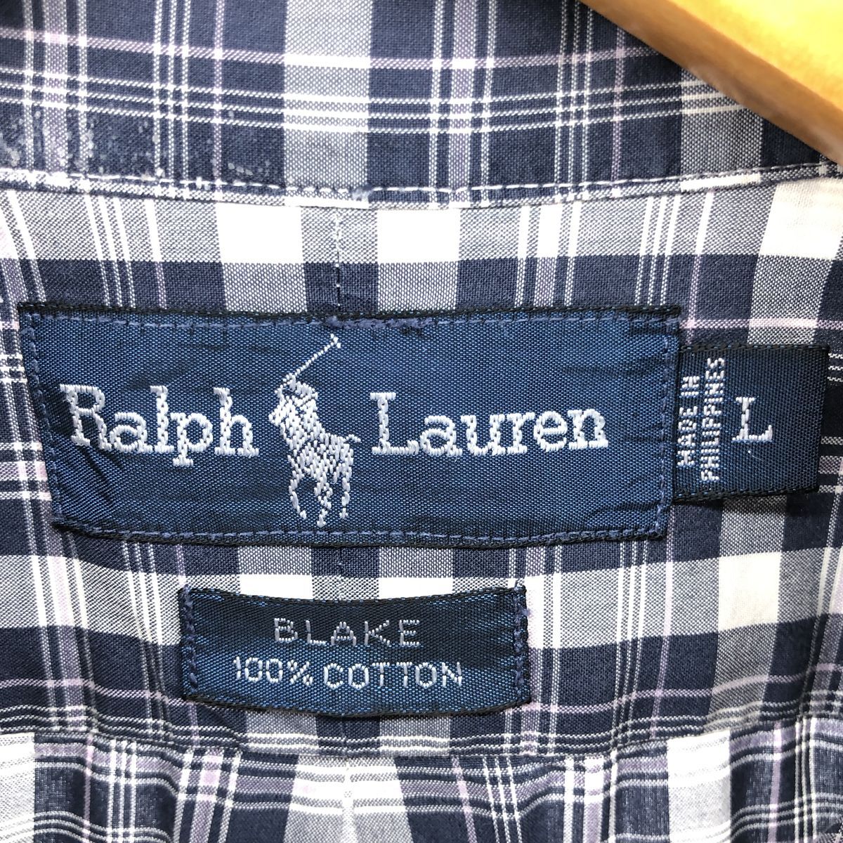 684)Ralph Lauren半袖シャツＬボタンダウンBLAKE90sアメカジ 684)Ralph Lauren半袖シャツLボタンダウンBLAKE90sアメカジ