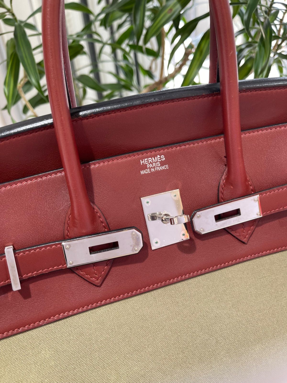 美品】HERMES エルメス バーキン35 スイフト×トワルオフィシエ ルージュアッシュ×カーキ シルバー金具 K刻印□ コンビ 中古 ハンドバッグ  トートバッグ レディース 女性用 ブランド 赤 緑 本革 レザー 希少 レア プレゼント ギフト バック - メルカリ