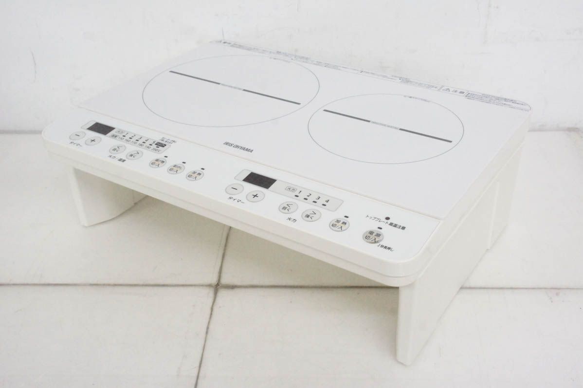 アイリスオーヤマ 2口卓上IH調理器 IHK-W12S-W 2口IHコンロ ホワイト 電源工事不要