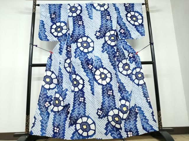 eふれんず◆有松鳴海絞り　夏物　浴衣　蔦の葉花文　綿◆am1138 浴衣 有松鳴海本絞り 向日葵柄 藍色 K-3718 - メルカリ