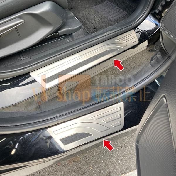 ホンダ ヴェゼル RV系 2021年4月 スカッフプレート サイド ステップガード ガーニッシュ 傷付き防止 ステンレス製 カスタムパーツ 内 BRIGHTFACE_UK