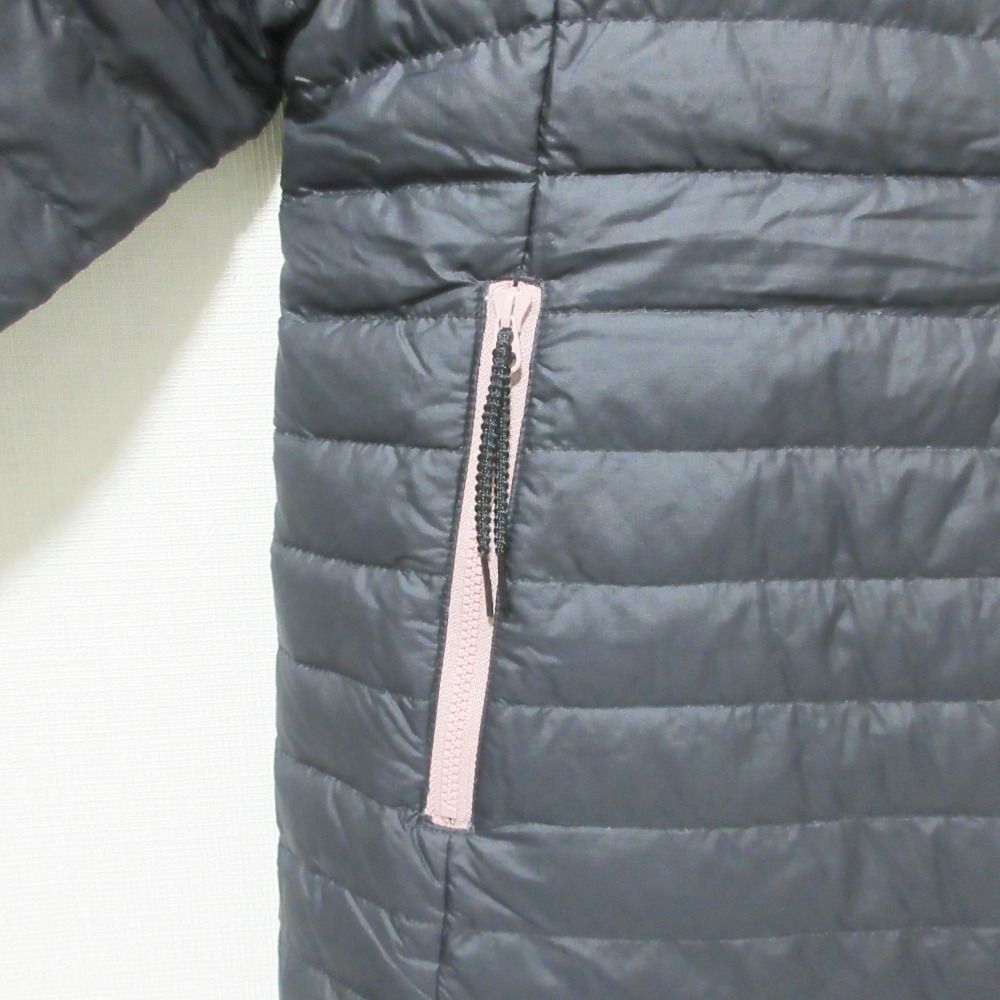 AIGLE - 美品 AIGLE エーグル ナイロン ジップアップ ショート丈 ライトダウンジャケット ブルゾン M ブラック レディース 古着 中古 USED 美品 AIGLE エーグル ナイロン ジップアップ ショート丈 ライト