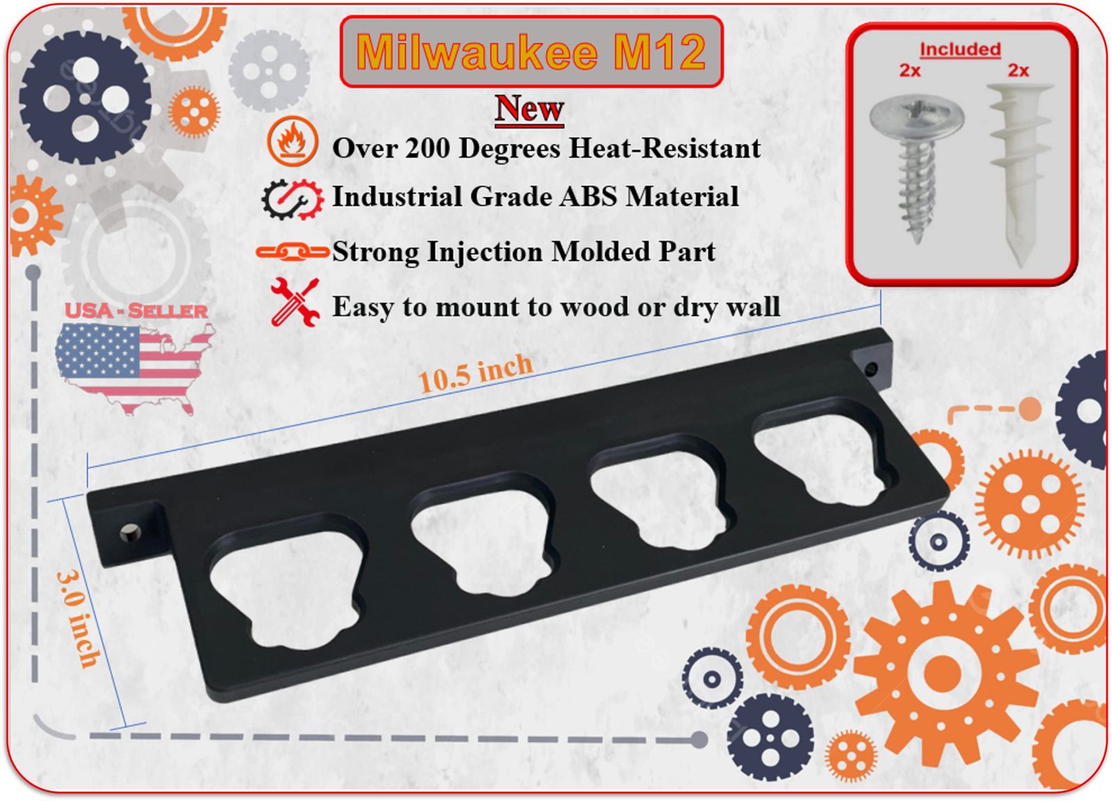 Milwaukee 12Vバッテリー用ウォールマウント