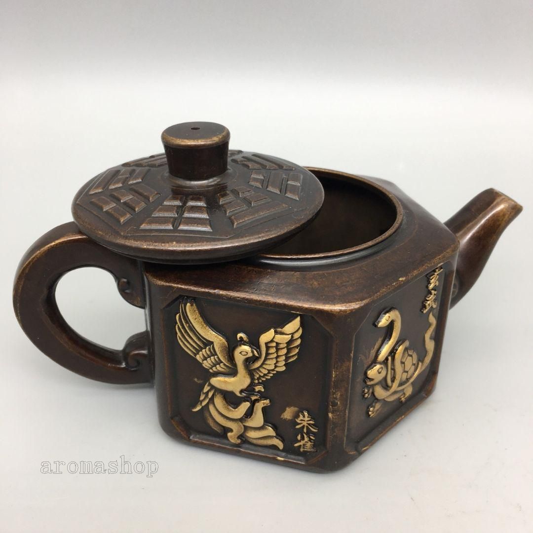銅器 四神獣荼壺 水筒 煎茶器 茶室 装飾品 工芸品 置物 銅器 四神獣荼壺 水筒 煎茶器 茶室 装飾品 工芸品 置物 - メルカリ