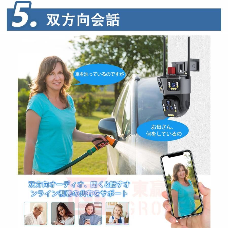 360°PTZ首振り 防犯灯