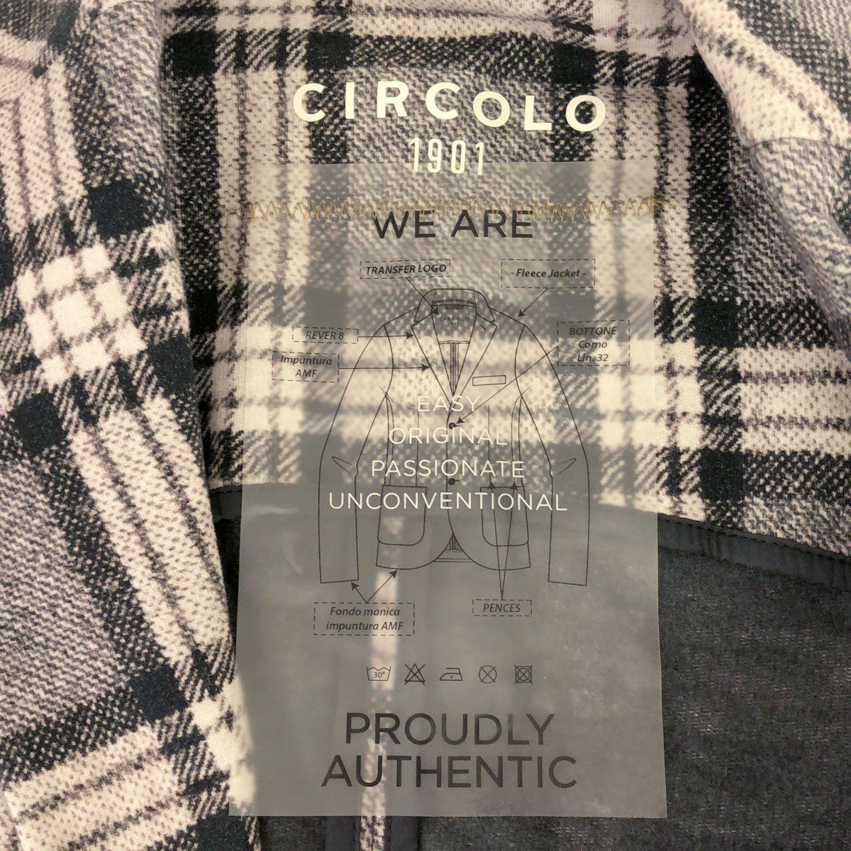 タグ付き未使用【CIRCOLO 1901】ジャージージャケット チェック柄 48 CIRCOLO1901 ダークグレーチェック柄 テーラードジャケット（46