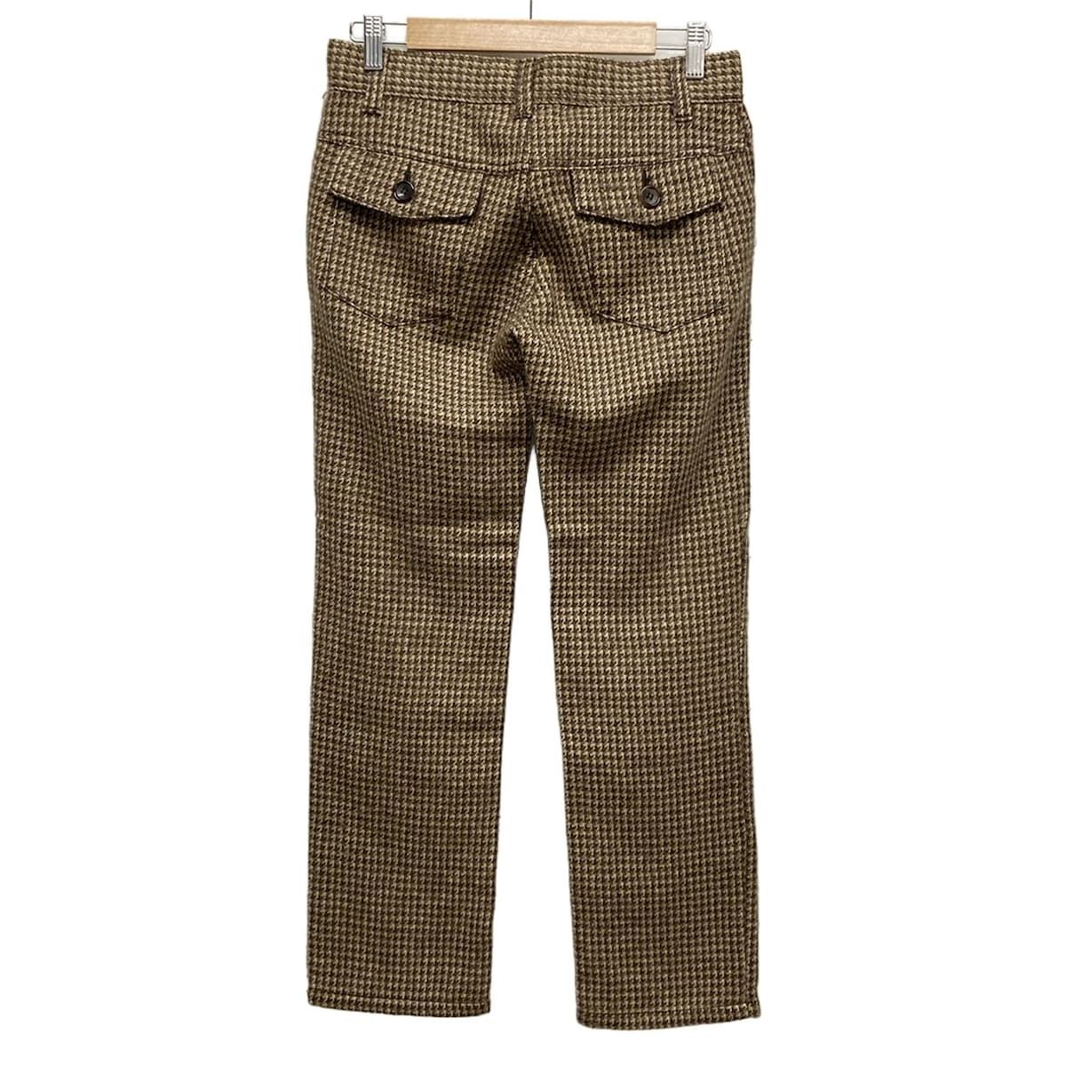 tricot COMMEdesGARCONS トリココムデギャルソン パンツ サイズS レディース - ベージュ×ダークブラウン×白 フルレングス 千鳥格子柄