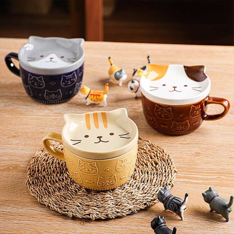 かわいい 雑貨 珈琲カップ コップ 陶器 コーヒーカップ ネコ柄